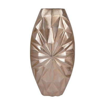 Buttercup Farm Hatton Cast Aluminium VaseL9 X W20 X H40.5 CmChampagne Gold from B&Q