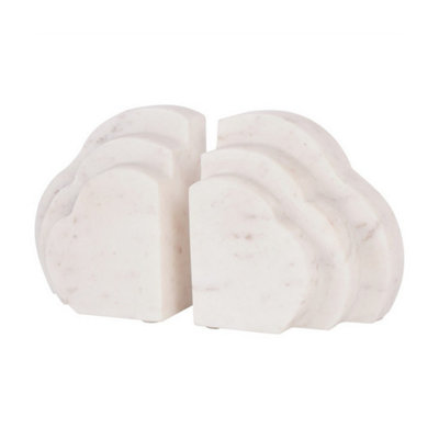 Buttercup Farm Genoa Cloud BookendsMarbleL6 X W21 X H11.5 CmWhite from B&Q