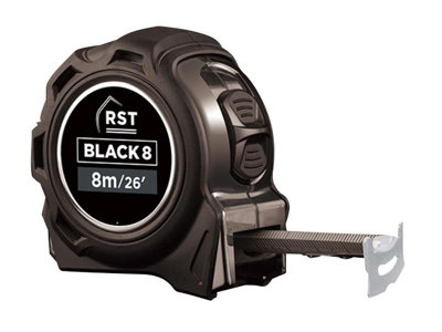 R.s.t. Black Tape Measure 8M/26Ft (Width 25Mm)
