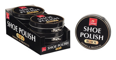 Black Shoe Polish Tin Sines And Protects from B&Q