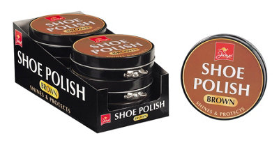 Single Jump Brown Shoe Polish Tin from B&Q