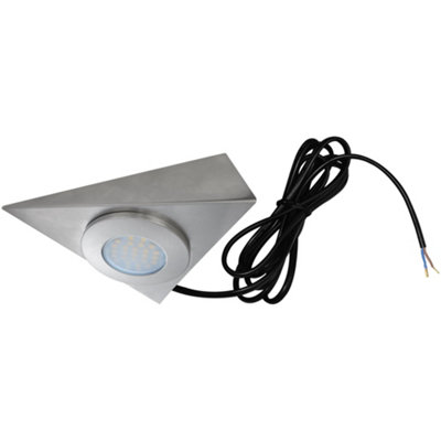 Eterna Cledtri 1.7W Led Triangle Cabinet Light Brushed Nickel 3000K from B&Q
