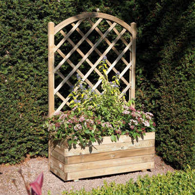 B&Q -  Rectangular Planter With Lattice