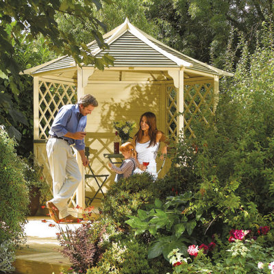 Rowlinson Gainsborough Natural Hexagonal Gazebo(W)3M (D)2.6M from B&Q