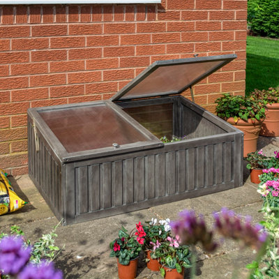 Rowlinson Alderley Hardwood Coldframe Grey from B&Q