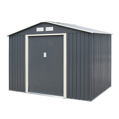 Rowlinson Trentvale 8X6 Ft Apex Dark Grey Metal 2 Door Shed