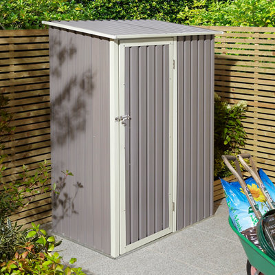 Rowlinson Trentvale 5X3 Ft Pent Light Grey Metal Shed from B&Q
