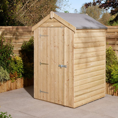 B&Q -  Shiplap 4X4 Ft Apex Wooden Pressure Treated Shed With Floor (Windowless)
