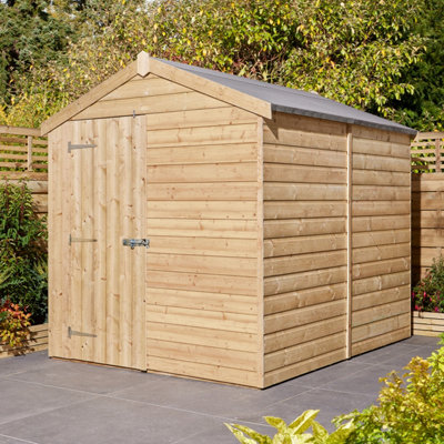 B&Q -  Shiplap 8X6 Ft Apex Wooden Pressure Treated Shed With Floor (Windowless)