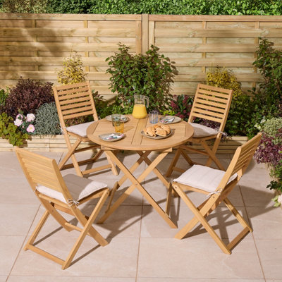 Rowlinson Ashdown Folding 4 Seat Dining Set With Cushions from B&Q
