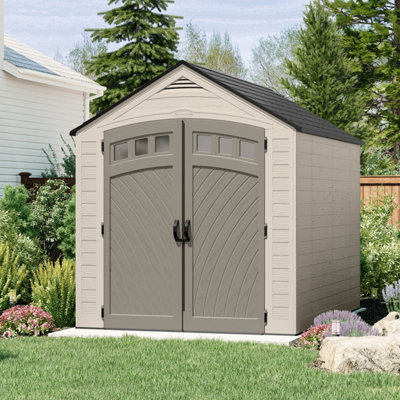 Suncast Vista 7X10 Ft Apex Grey Resin 2 Door Shed With Floor (Windowless) from B&Q
