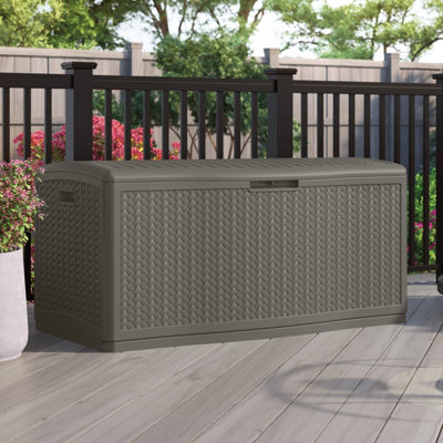 Suncast Minnesota 469L Resin Garden Storage BoxStone Grey from B&Q