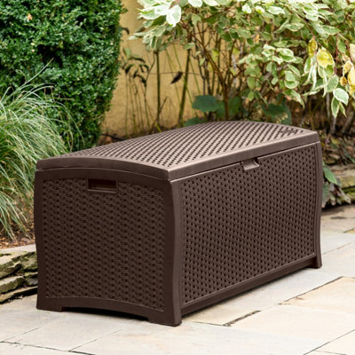 Suncast Missouri 375L Resin Garden Storage BoxBrown from B&Q