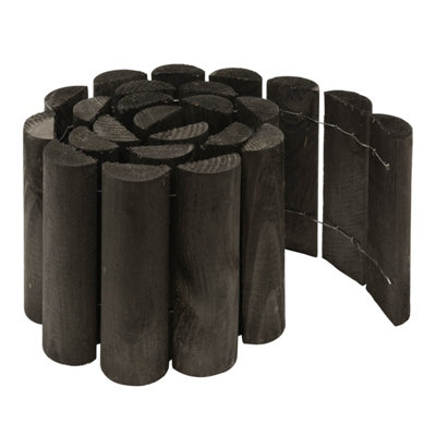 B&Q -  6" Charcoal Grey Log Roll 1.2MPack Of 2