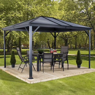 Rowlinson Sojag Ventura Gazebo 3M X 3.7M Dark Grey from B&Q