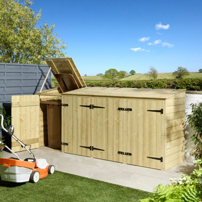 Rowlinson Premier Shiplap Quadruple Bin Store from B&Q