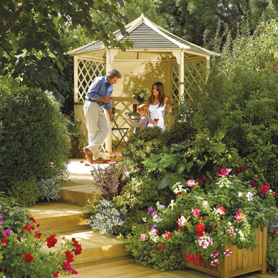 Rowlinson Gainsborough Natural Hexagonal Gazebo(W)3M (D)2.6MAssembly Service Included from B&Q