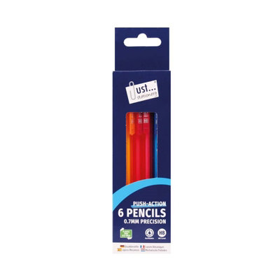 6 Pack Mechanical Pencils HB Lead With Eraser Writing School Office - Image 3