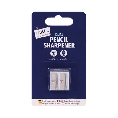 Just Stationery Dual Hole Metal Pencil Sharpener - Image 3