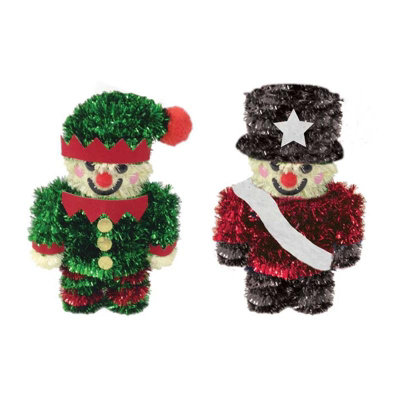 Tallon Single Elf / Nutcracker Christmas Tinsel Decoration from B&Q