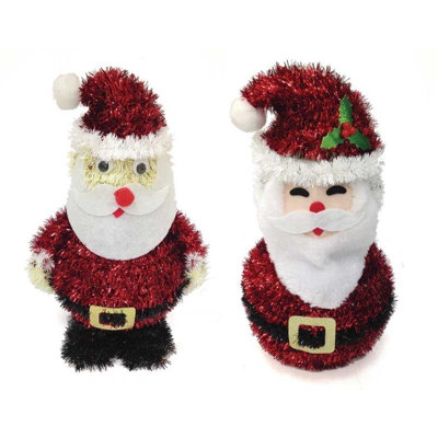 Tallon Single Large Santa Christmas Tinsel Decoration Single from B&Q