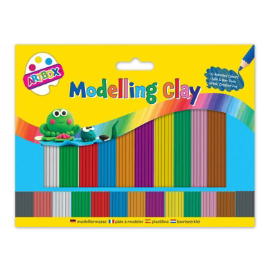 B&Q -  12 Coloured Modelling Clay Strips 12 Colour Set Soft And Pliable Clay Non Toxic Material Creative Fun Product Information Range