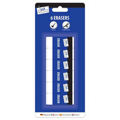 Tallon 6 Pack Standard White Erasers Smudge Free Precise Erasing Multi Purpose Use Easy To Use Six Long Lasting Everyday