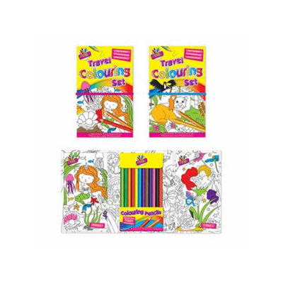 B&Q -  Children S Travel Colouring Set Bullet Points Complete Colouring Set Useful Feature Practical Detail Everyday Use Pencils