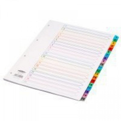 Concorde Concord Index Multicolour-Tabbed Mylar-Reinforced 4 Holes 1-20 A4 White Ref Cs19