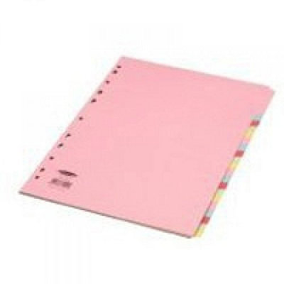 Concorde Concord Subject Dividers 230 Micron 20-Part A4 4X5 Colours Assorted Ref 74099/j40 from B&Q