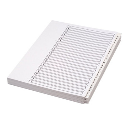 B&Q -  Concord A4 A-Z 26 Part Unpunched Presentation Divider FolderWhite