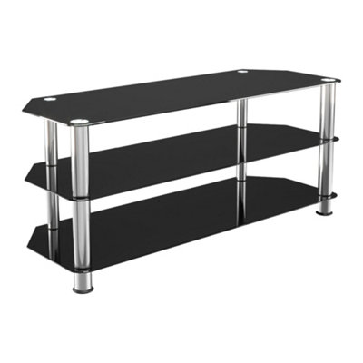Avf Classic 1.14M Glass Corner Tv StandFor Tvs Up To 55"Black & Chrome from B&Q