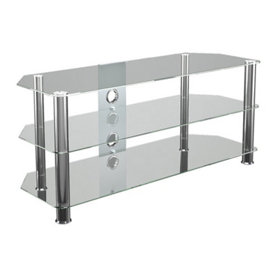 Avf Classic 1.14M Glass Corner Tv Stand With Cable Management For Tvs Up To 55"Clear & Chrome from B&Q