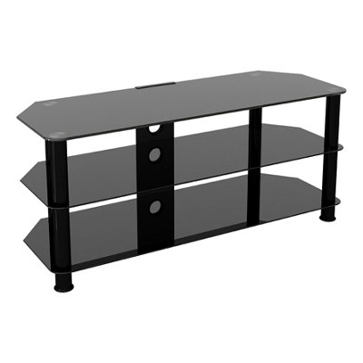 Avf Classic 1.14M Glass Corner Tv Stand With Cable Management For Tvs Up To 55"Black from B&Q