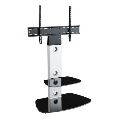 Avf Lucerne 70Cm Curved Pedestal Tv StandFor Tvs 32-65"Silver And Black Glass from B&Q