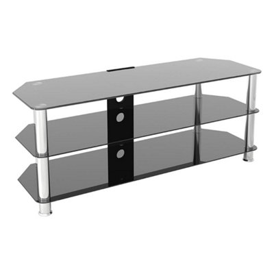 Avf Classic 1.25M Glass Tv Stand With Cable ManagementFor Tvs Up To 60"Black/chrome from B&Q