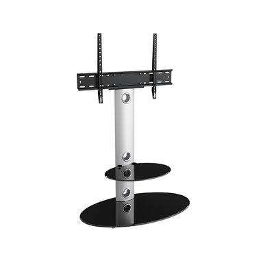 Avf Lugano 80Cm Oval Tv StandFor Tvs 32-65"Silver/black Glass from B&Q