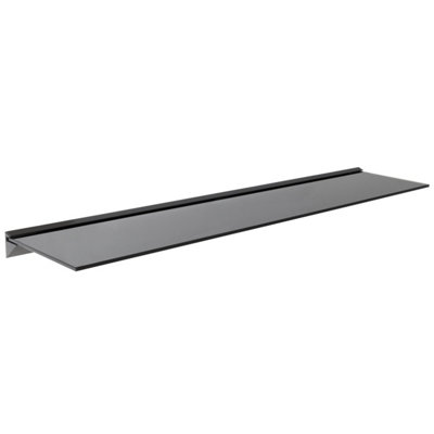 Avf Floating Black Glass Shelf 120 X 25Cm8mm from B&Q
