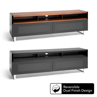 Avf Panorama 1.6M Tv StandReversible Walnut Or Black TopSoundbar ShelfFor Tvs Up To 80" from B&Q