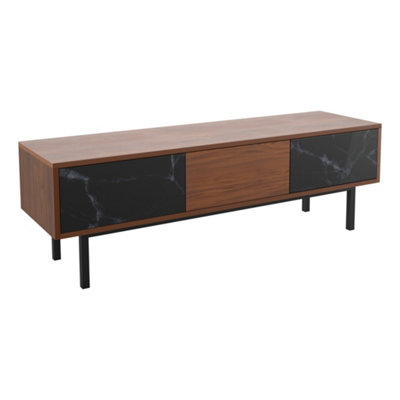 Avf Skyline 1.4M Tv StandFor Tvs Up To 65"Walnut & Black Marble from B&Q