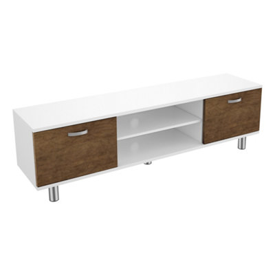 Avf  Omaha 1.5M Tv StandFor Tvs Up To 65"Walnut And White from B&Q
