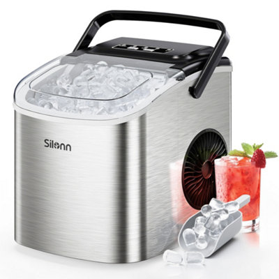 B&Q -  Countertop Ice Maker Machine Stainless SteelFast Ice Machine With Self-Cleaning Function