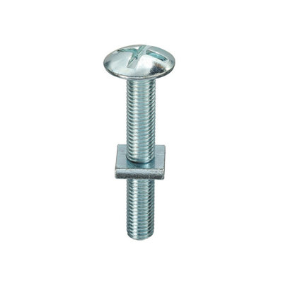 Unifix Grade 4.8 Mushroom Head Roofing Bolts With Square Nuts BzpM6 X 140Box Of 50 from B&Q