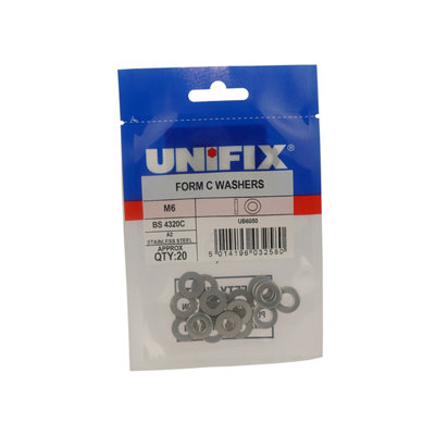 Unifix A2-304 St/st Form C Washers M8 (8.4)Ubsswsc Ds08Box Of 100 from B&Q