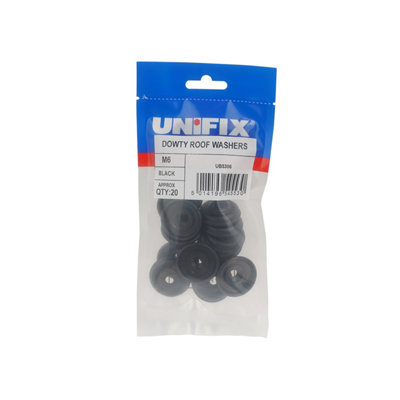 Unifix Black Dowty Roof WashersM8 (Bag Of 50)Ub9Dowwash/020Box Of 250 from B&Q