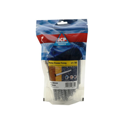 Jcp Fixings Nylon Frame Fixings Zyp 10 X 140mm Fjponff10140 Box Of 100 from B&Q
