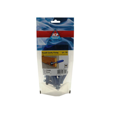 Jcp Fixings Rosett Cavity Fixings Blue M5 X 55mm Fjpobr05055 Box Of 50 from B&Q