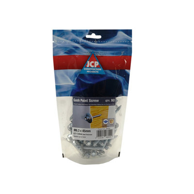 Jcp Fixings Metalfix Gash Point Self-Drilling Screws 16mm Washer BzpFjpogp6304516WBox Of 450 from B&Q