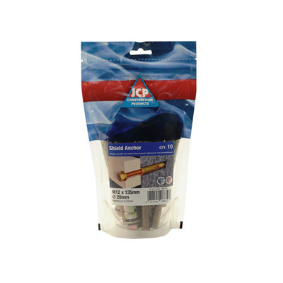 JCP CONSTRUCTION PRODUCTS Jcp Fixings Shield Anchors Loose Bolt Zyp M10 X 85/25mmBox Of 80 from B&Q