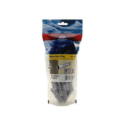 Jcp Fixings Nylon Wall Plugs 10 X 50mm Fjponp10Durable Nylon FixingsBox Of 350 from B&Q